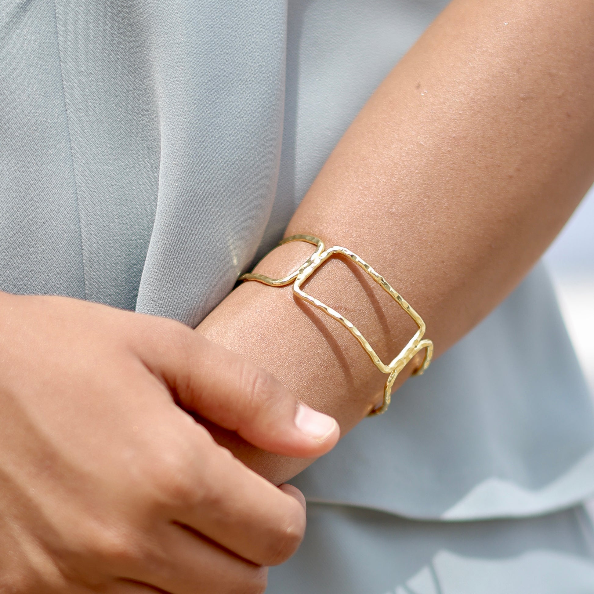 Gold Grid Cuff
