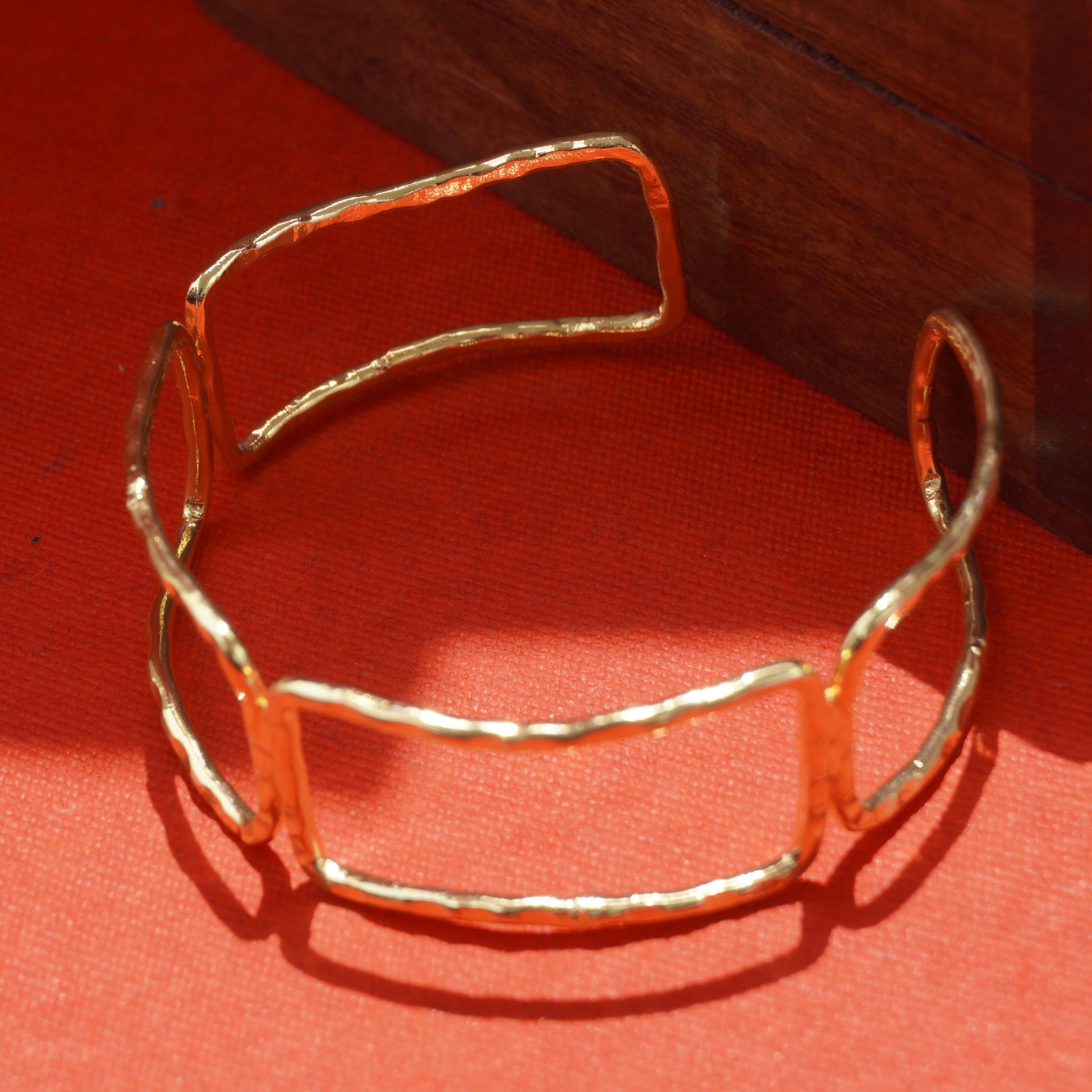 Gold Grid Cuff
