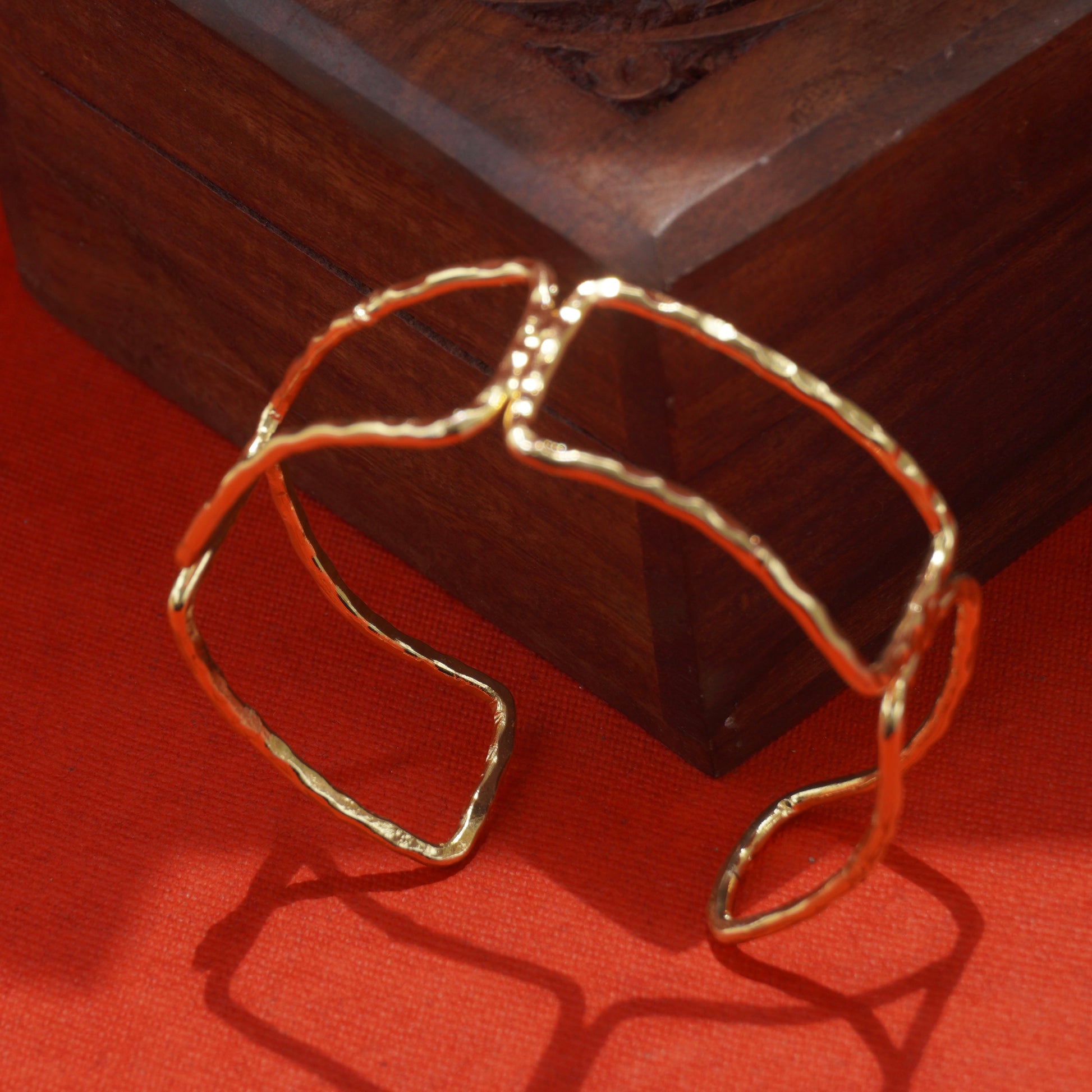 Gold Grid Cuff